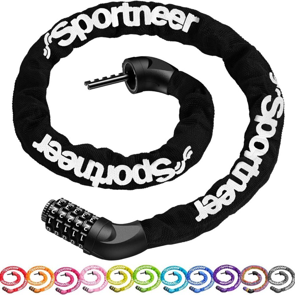 Bike Lock: 5 Digit Combination High Security Anti Theft Bike Chain Lock - 3.2/3.